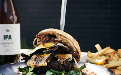 The ultimate gourmet burger with truffle oil, brie, bacon and egg