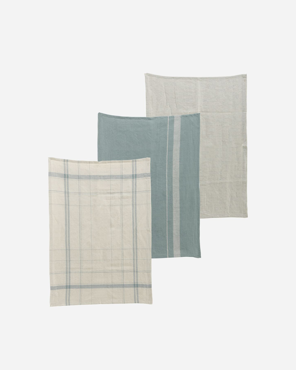 Tea towels, Linen, Asstd. 3 designs, Set of 3