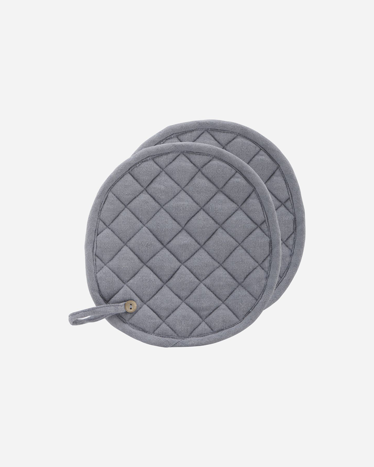 Potholders, Linen, Grey, 2 pcs