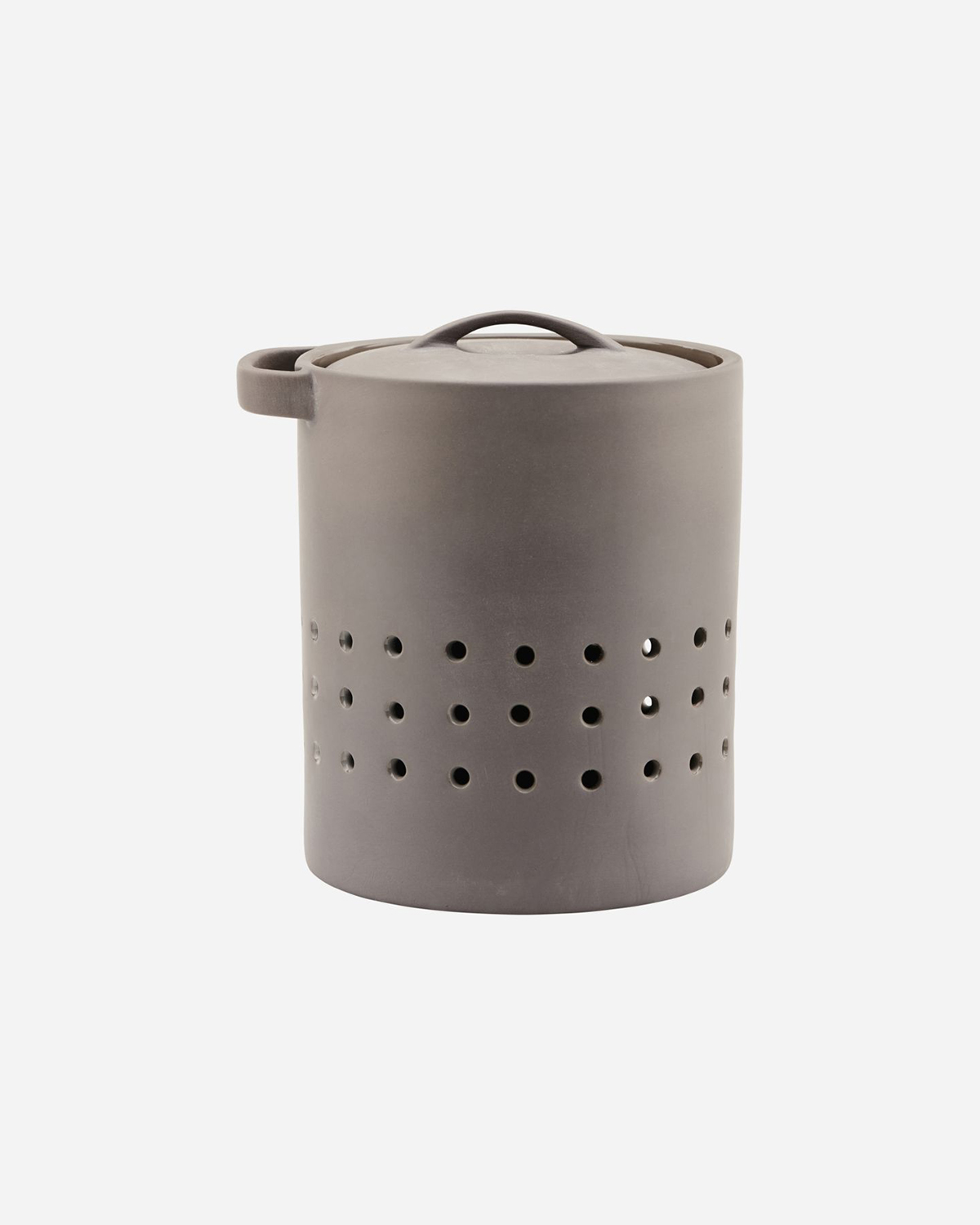 Earth Garlic Keeper w. lid, Grey/Brown