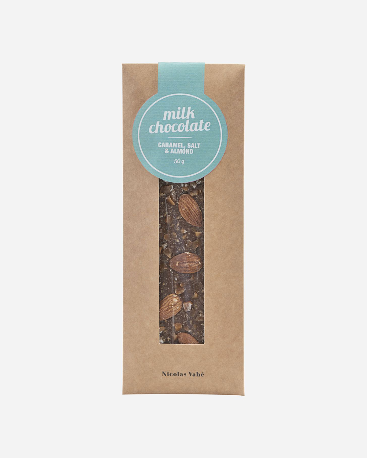 Milk Chocolate - Caramel, Salt & Almonds, 50 g.