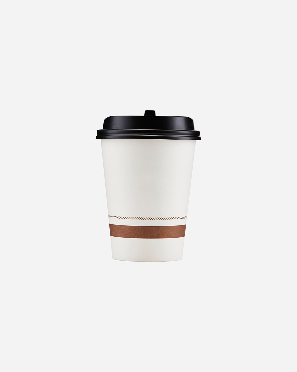 Paper cup, Stripe To go w. lid, Brown, Pack of 8 pcs