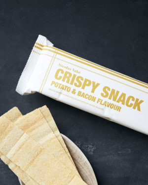 Crispy snack, Potato & Bacon, 75 g Crispy snack, Potato & Bacon, 75 g.