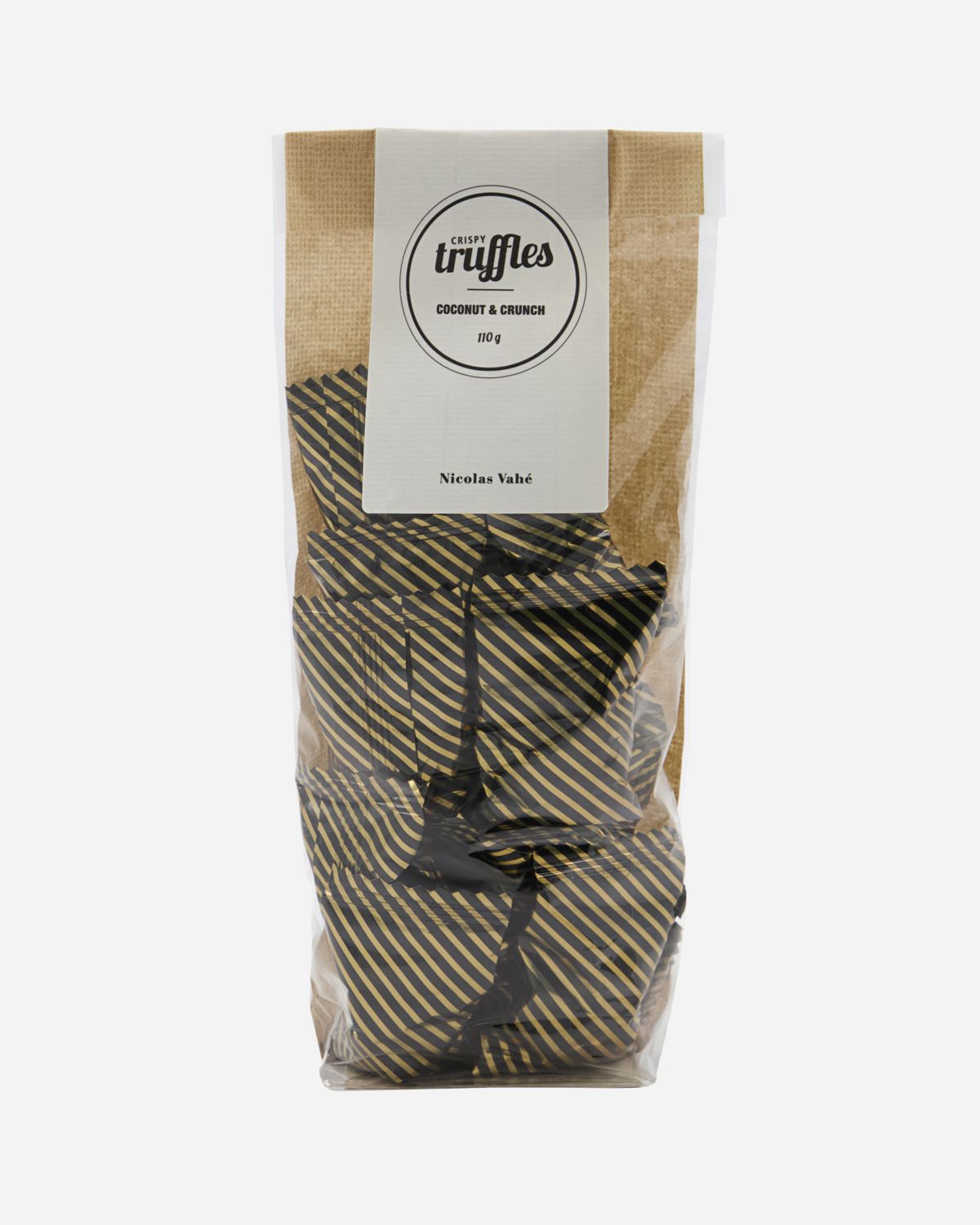 Cocoa truffle with coconut and crunch, 110 g.