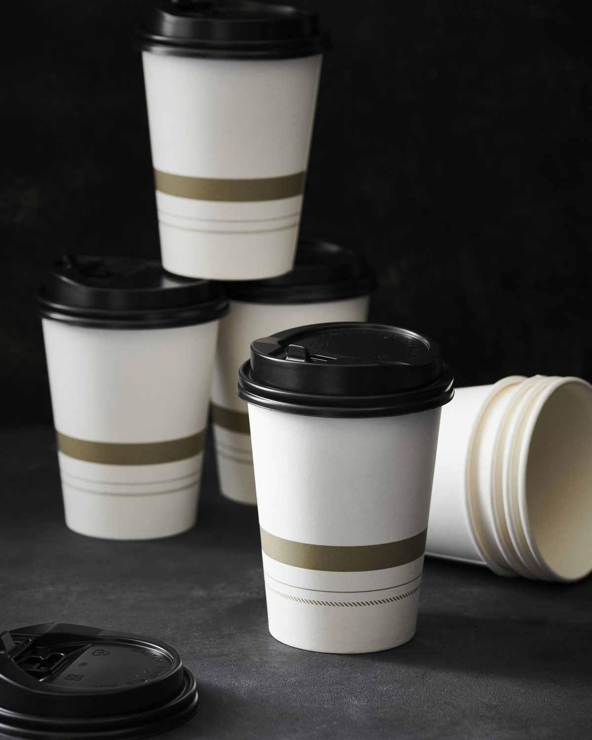 Paper cup, To Go, Dusty green, Pack of 8 pcs
