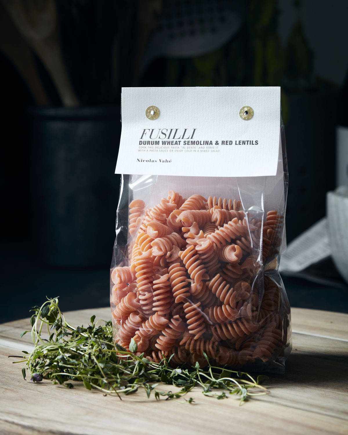 Pasta fusilli, with red lentils, 250 g.